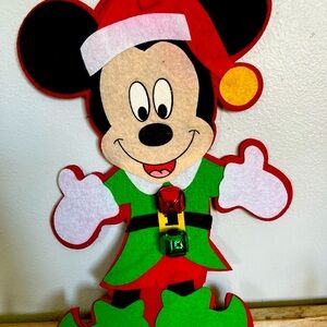 Vintage Felt Mickey Mouse Elf 12" Decoration Hang From Doorknob or Wall